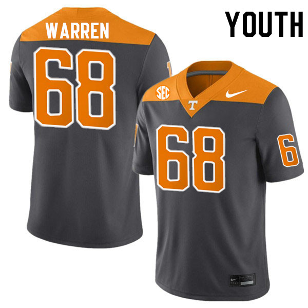 Youth #68 Bennett Warren Tennessee Volunteers College Football Jerseys Stitched-Anthracite